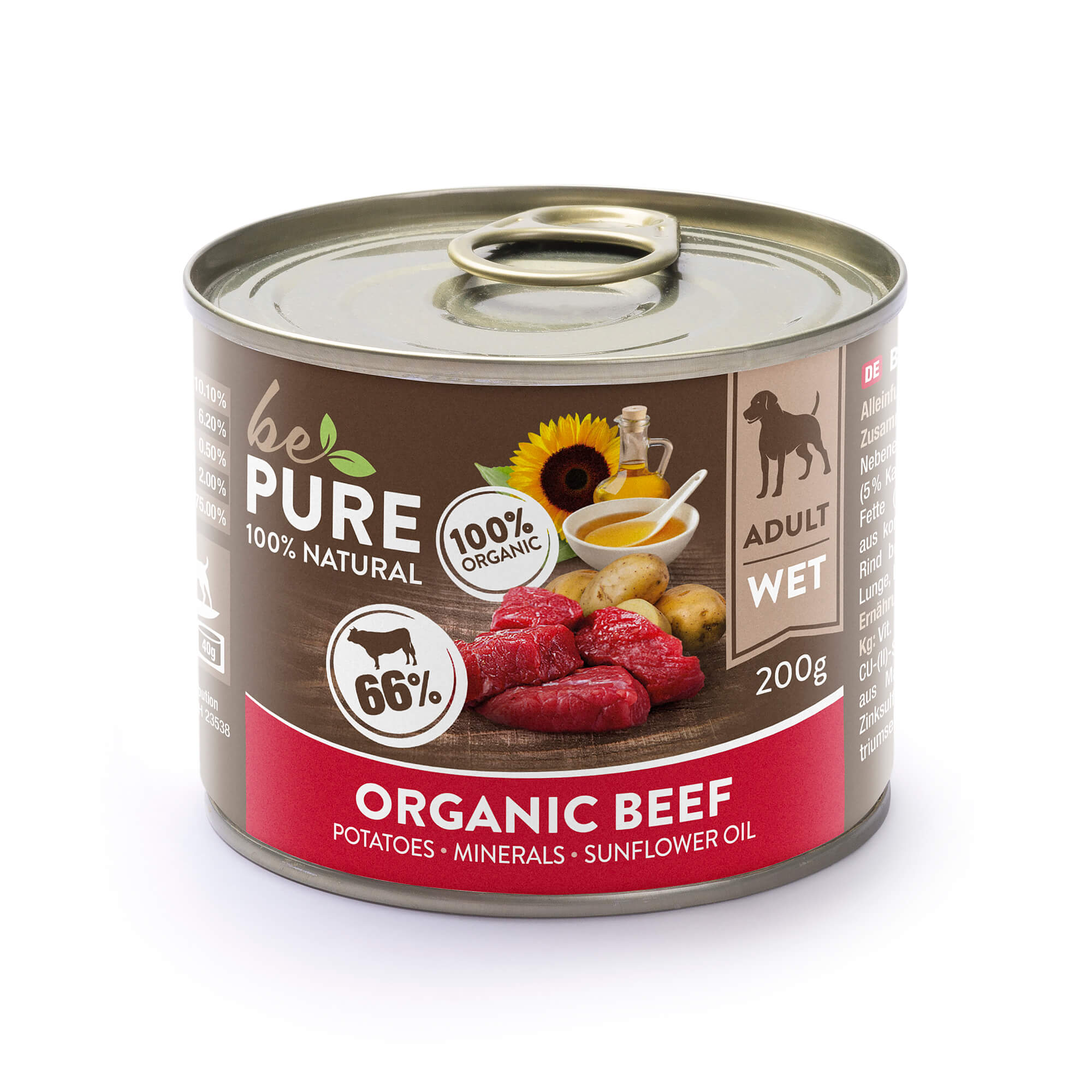 bePure Organic Beef mit Rind und Kartoffeln für Hunde (200g)