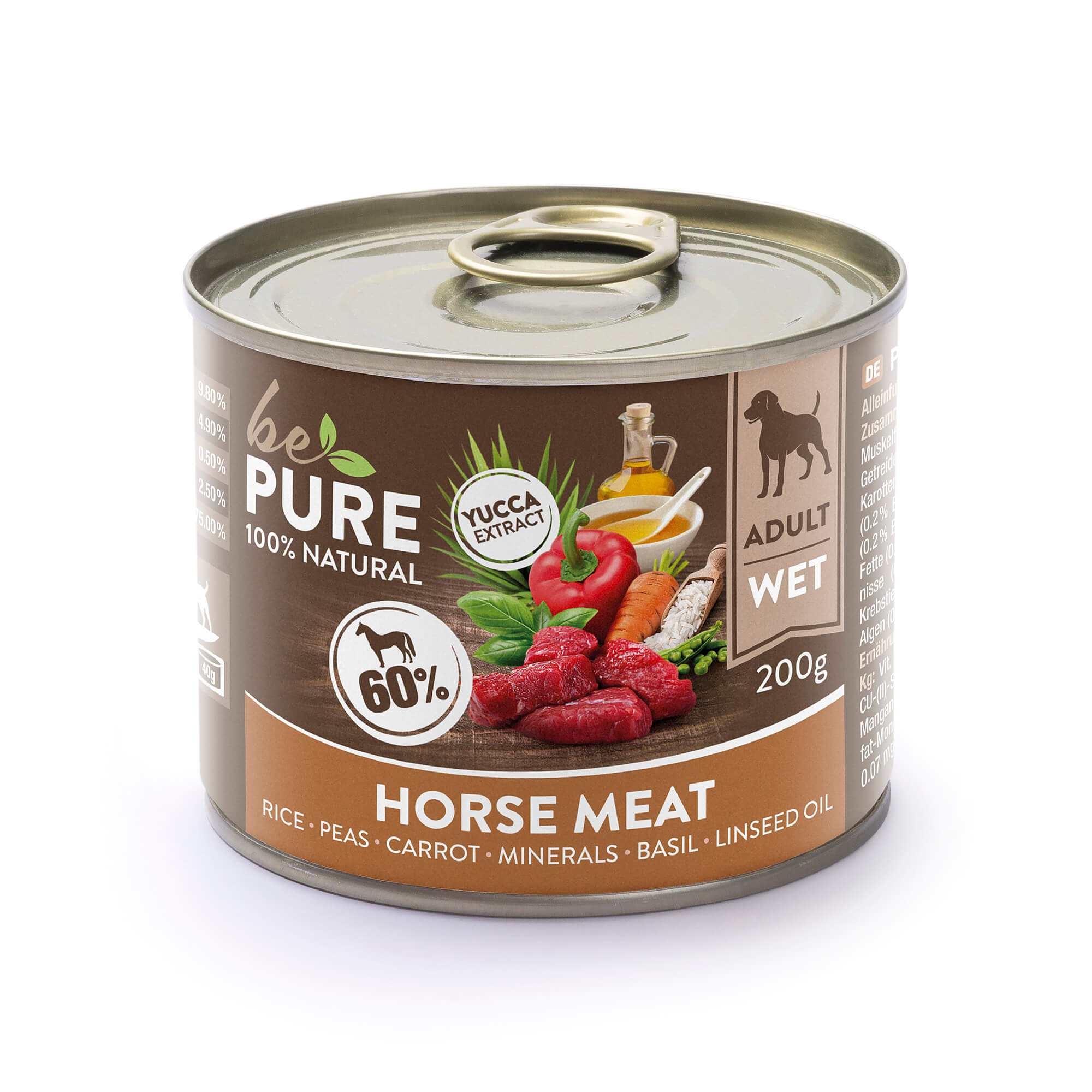 bePure Horse Meat mit Pferd, Gemüse und Reis für Hunde (200g)