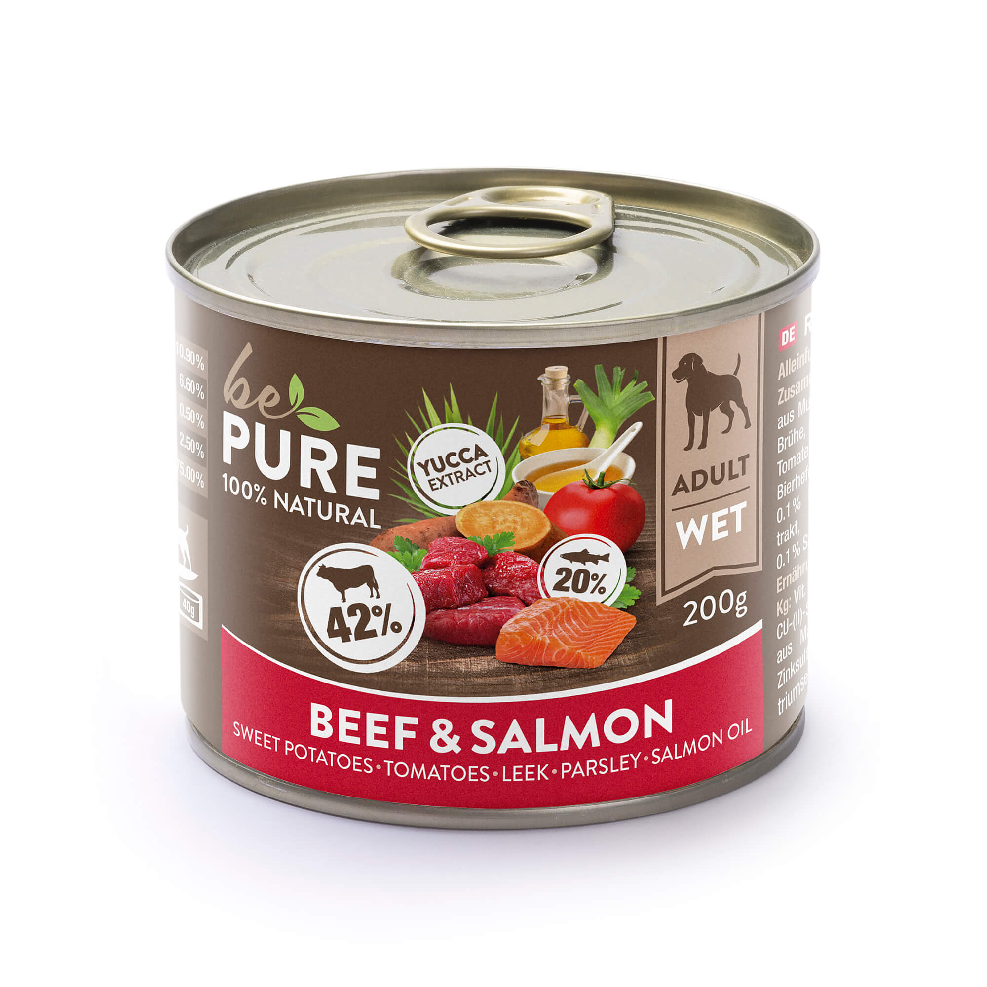 bePure Beef & Salmon mit Rind, Lachs und Gemüse für Hunde (200g)