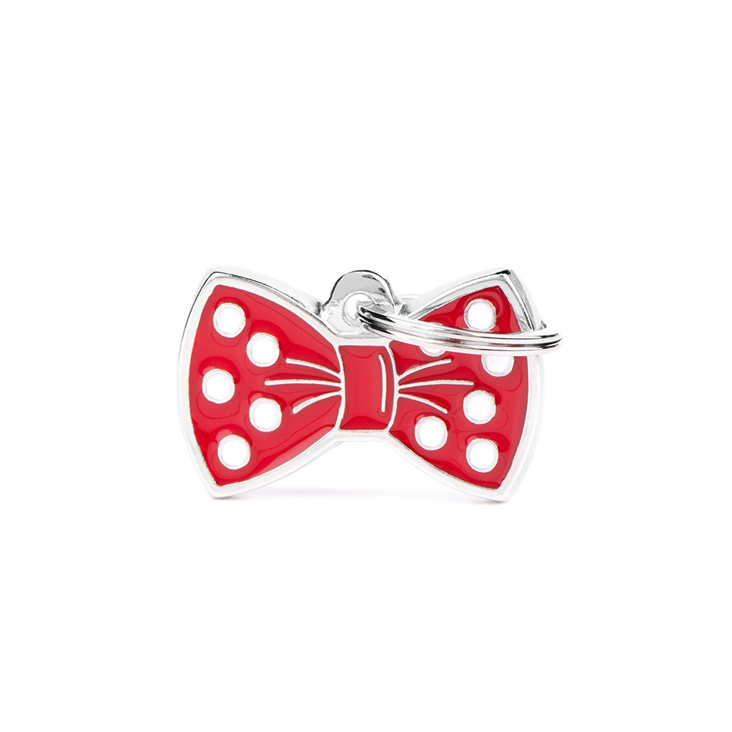 MyFamily Bow Tie ID-Tag pour chiens en rouge