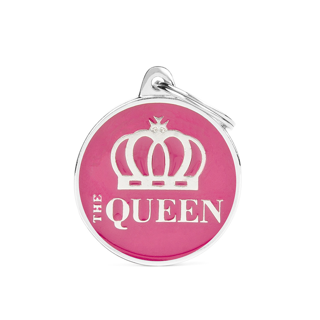 MyFamily The Queen ID-Tag pour chiens en rose