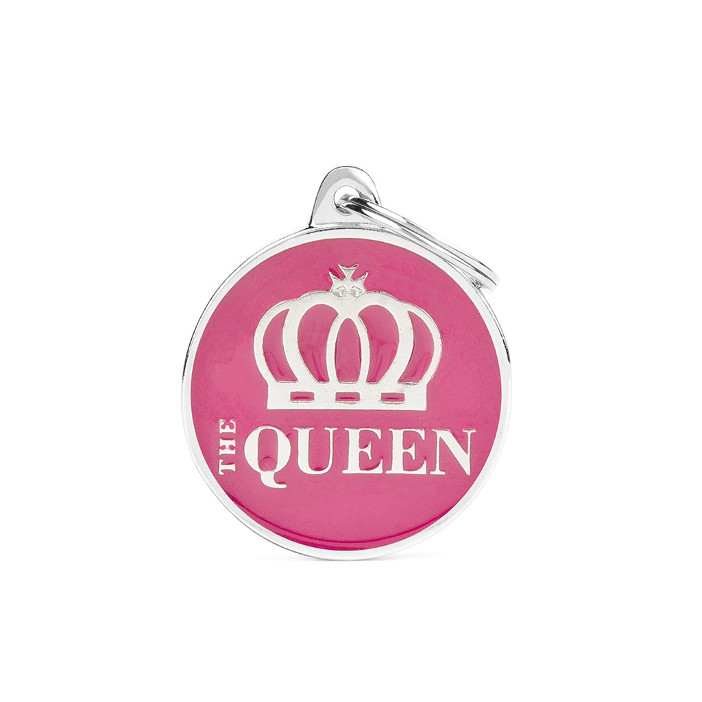 MyFamily The Queen ID-Tag pour chiens en rose