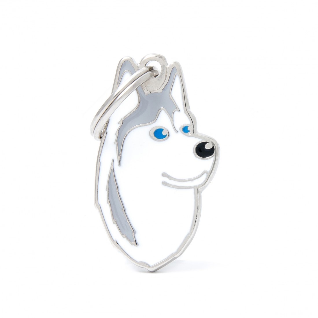 MyFamily Siberian Husky ID-Tag pour chiens en gris et blanc