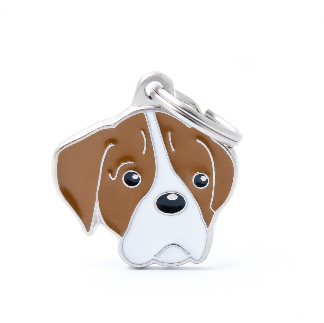 MyFamily Boxer ID-Tag pour chiens en marron et blanc