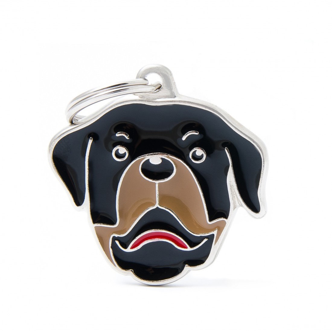 MyFamily Rottweiler ID-Tag pour chiens en noir et marron