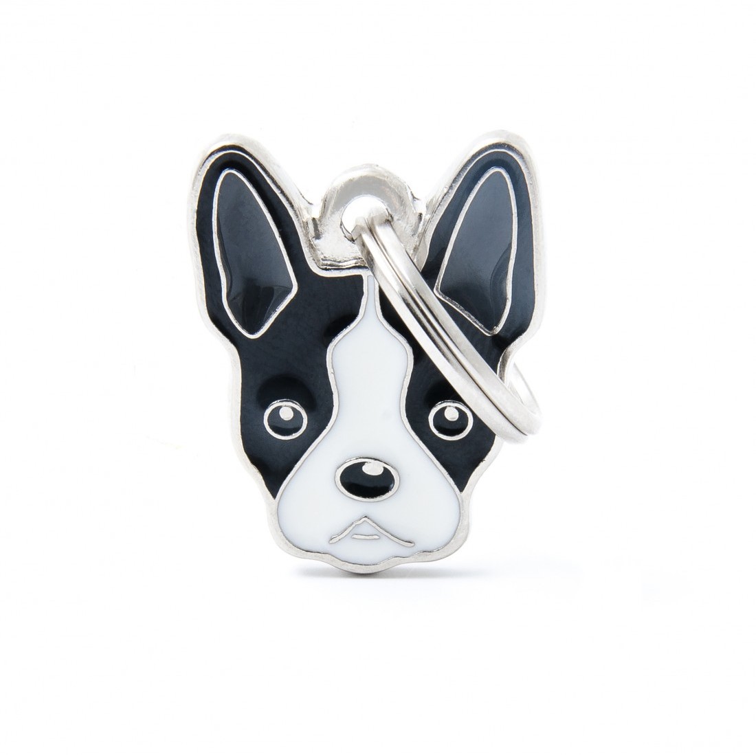 MyFamily Boston Terrier ID-Tag pour chiens en noir et blanc