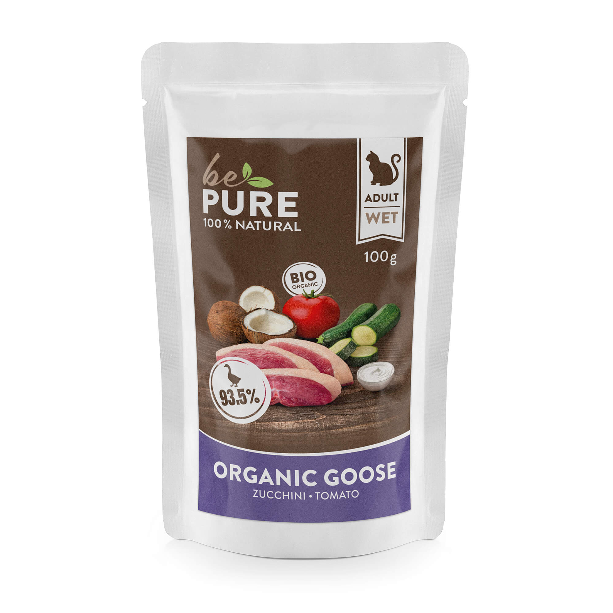 bePure Organic Goose mit Bio Gans und Gemüse für Katzen (100g)