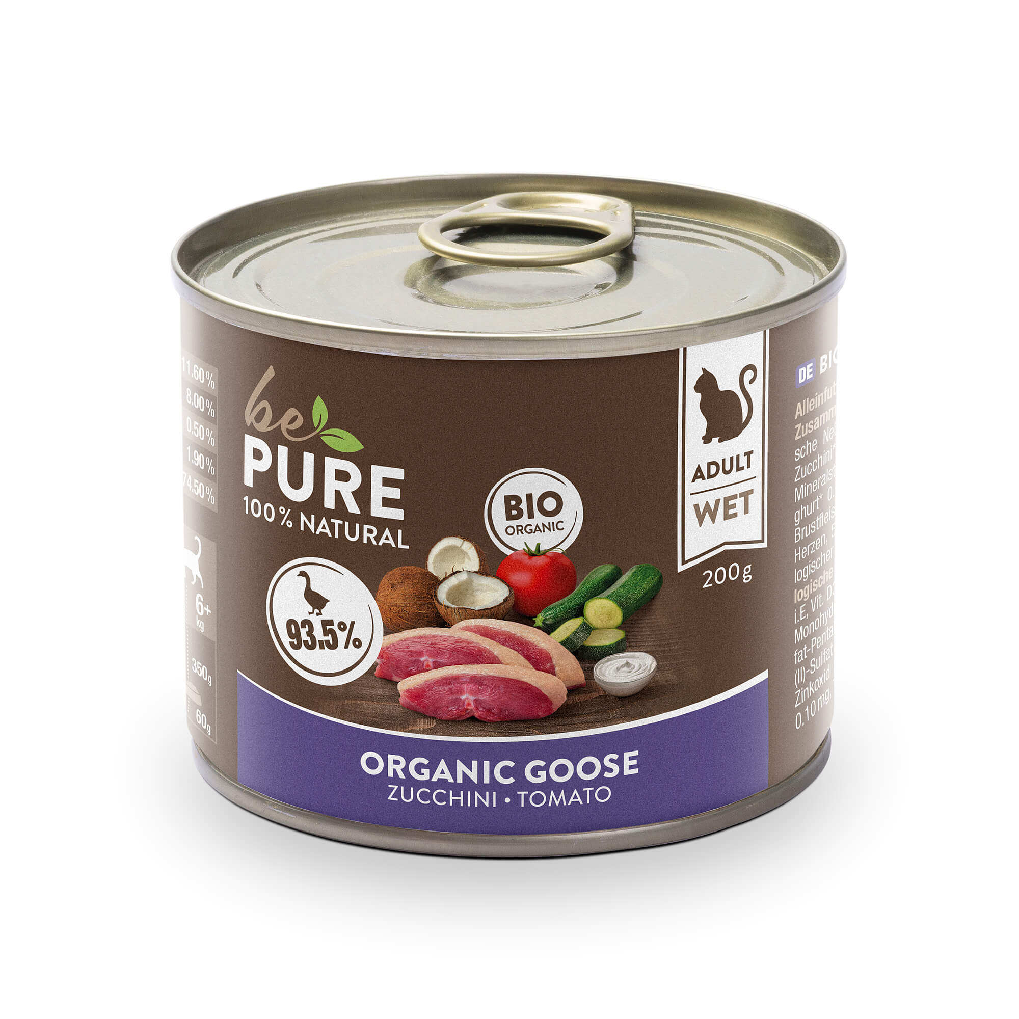 bePure Organic Goose mit Bio Gans und Gemüse für Katzen (200g)