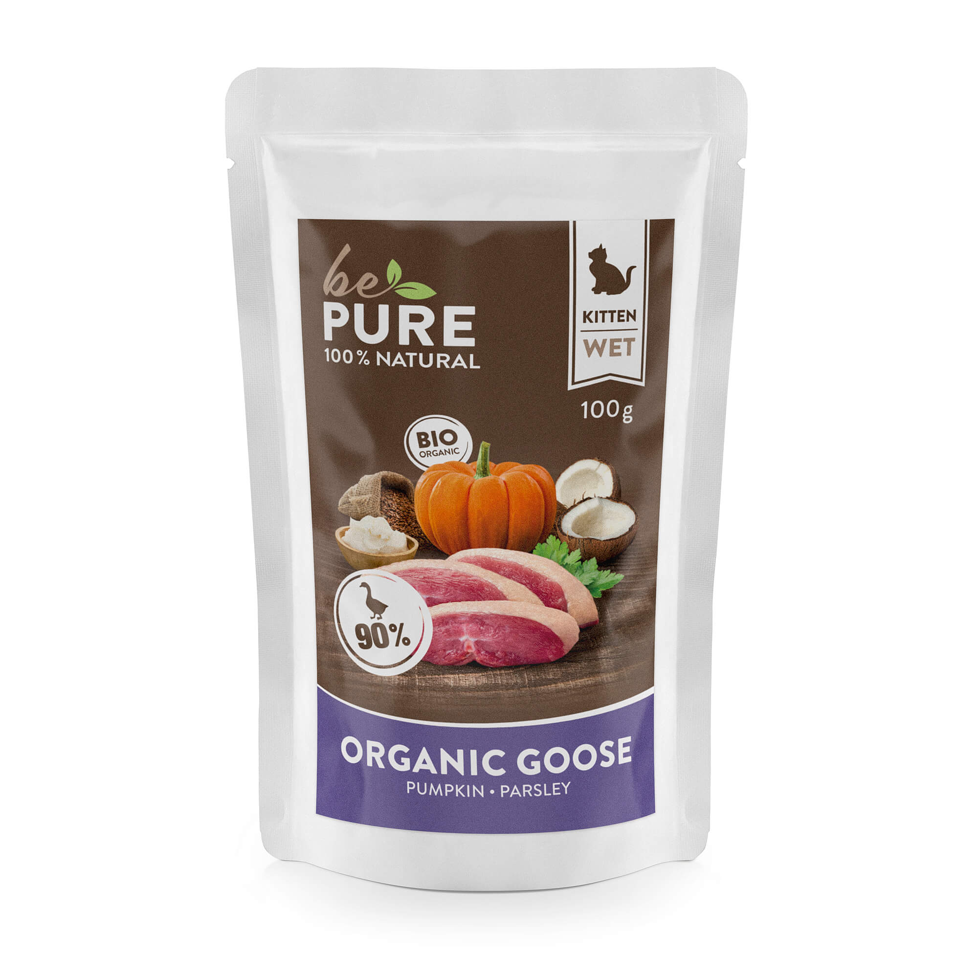 bePure Organic Goose mit Bio Gans und Kürbis für Kitten (100g)