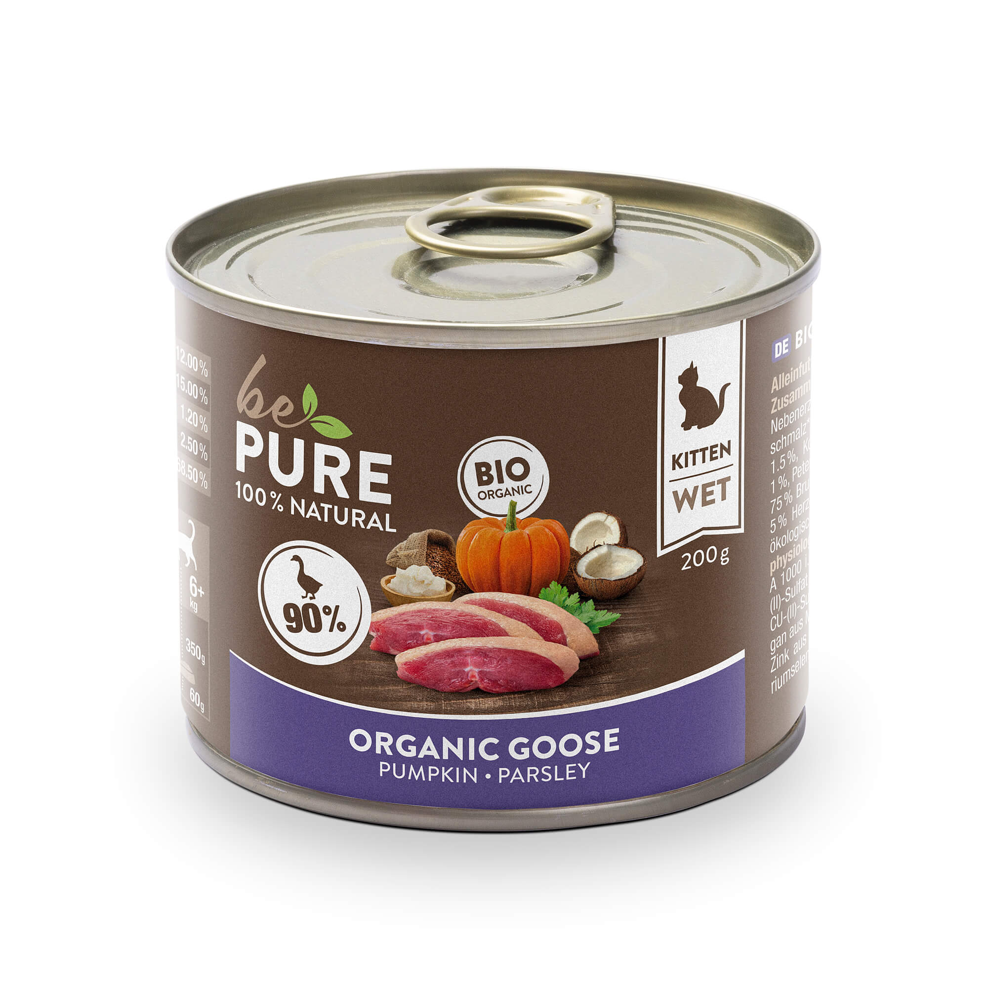 bePure Organic Goose mit Bio Gans und Kürbis für Kitten (200g)